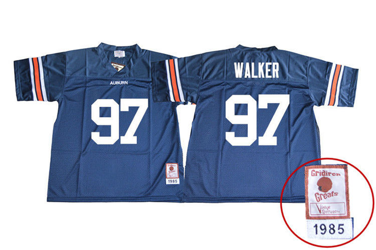 Auburn Tigers Men's Gary Walker #97 Navy Stitched College 1985 Throwback NCAA Authentic Football Jersey TOE6074RI
